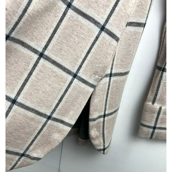 Soft Surroundings Women's Top M Plaid Pink Gray Thick Warm Button Up Long Sleeve - Picture 7 of 10